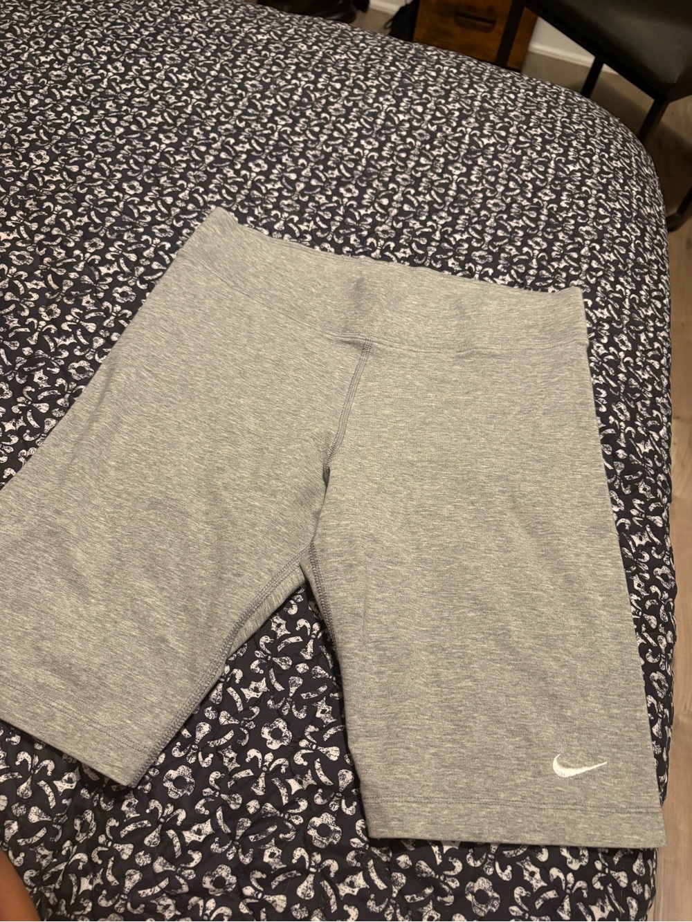 Nike Kids Grey Athletic Bike Shorts with Swoosh